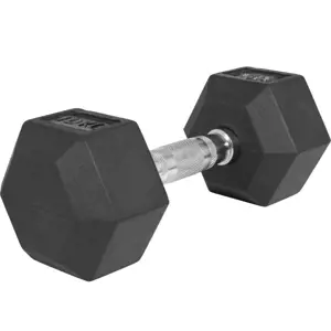 Gorilla Sports Hexagon jednoruční činka pogumovaná, 10 kg 76726