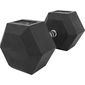 Gorilla Sports Hexagon jednoruční činka pogumovaná, 40 kg 76740