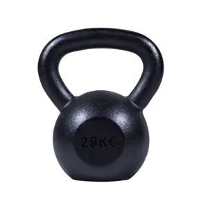 Gorilla Sports Kettlebell činka, litinová, černá, 28 kg