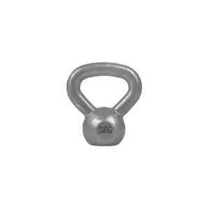 Gorilla Sports Kettlebell činka, litinová, šedá, 3 kg