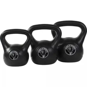 Gorilla Sports Sada kettlebell činek, plast, černé, 30 kg