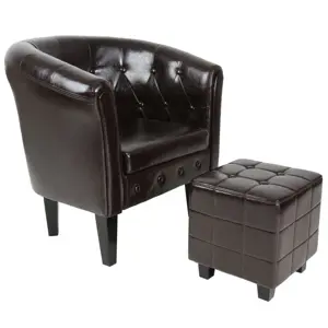 Miadomodo JG74115 s taburetem Chesterfield hnědé