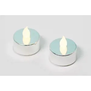Produkt Nexos 42987 Dekorativní sada - 2 čajové svíčky - stříbrná