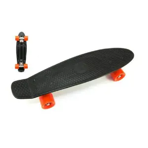 Produkt Skateboard - pennyboard 60cm nosnost 90kg, kovové osy, černá barva, oranžová kola