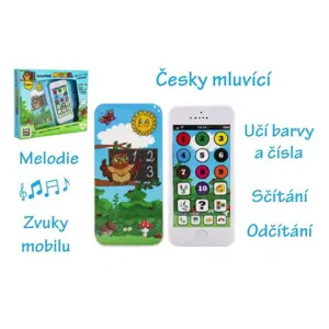 Teddies Naučný mobilní telefon s krytem Moudrá sova plast na baterie