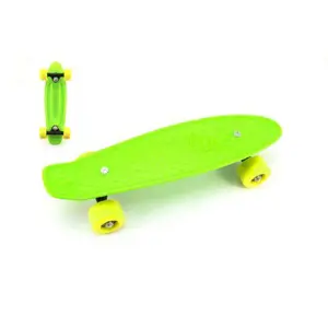 Produkt Teddies Skateboard pennyboard 43cm plastové osy zelená žlutá kola