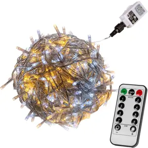 Produkt VOLTRONIC® 67601 Vánoční řetěz - 50 LED, teple/stud.bílý + ovladač