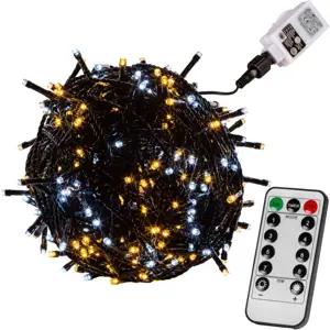 Produkt VOLTRONIC® 67604 Vánoční řetěz 10 m,100 LED,teple/stud.bílý+ovladač